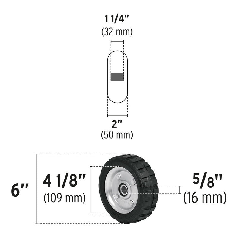 RUEDA PARA CARRO YEGUA 6 CAUCHO