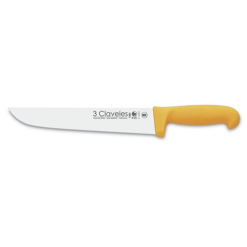 Cuchillo Carnicero De 22 Cms Mango Amarillo 01385 3 Claveles