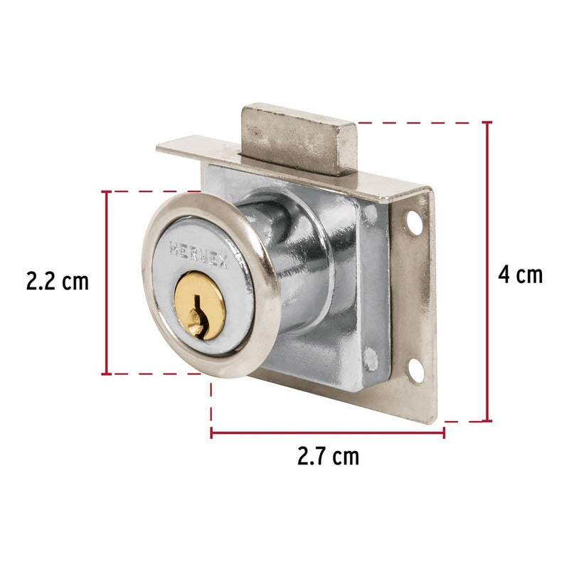 Cerradura Para Mueble Accion Vertical Cromo Truper Cm-24c